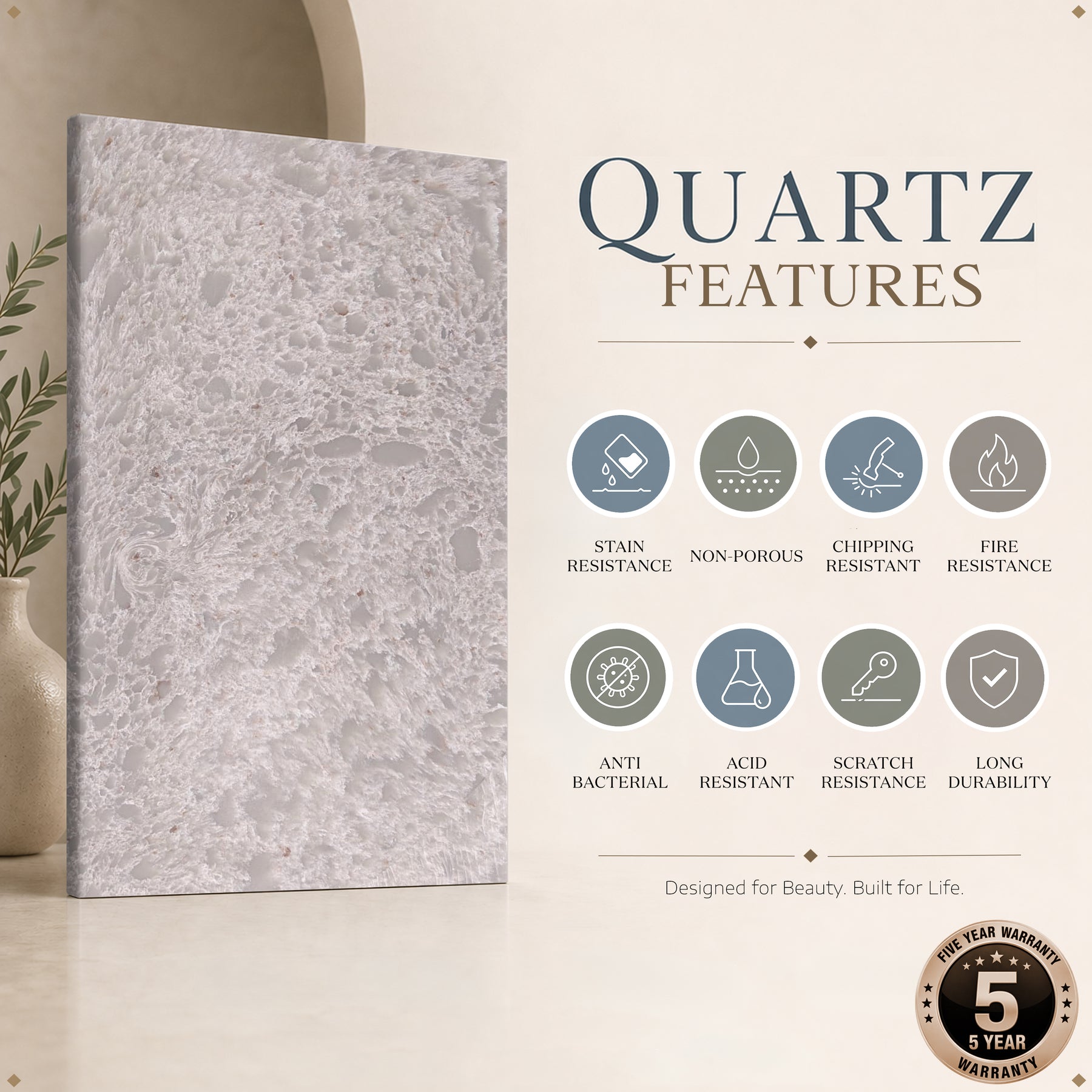Alpine Lace backlit marble quartz detail, Marmo Finish