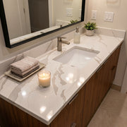 Ivory Crest calacatta quartz detail, Marmo Finish