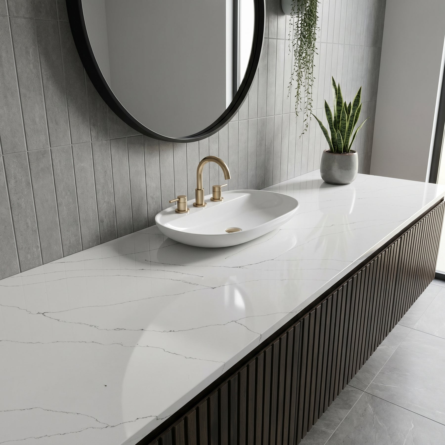Calista calacatta quartz detail, Marmo Finish