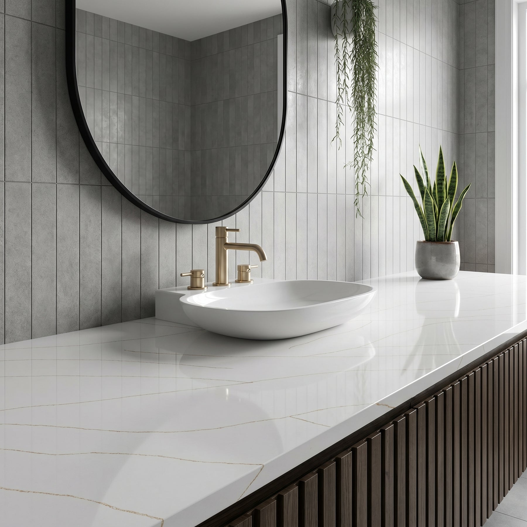 Aurelia Gold calacatta quartz detail, Marmo Finish