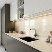 Almond Silk solid quartz detail, Marmo Finish