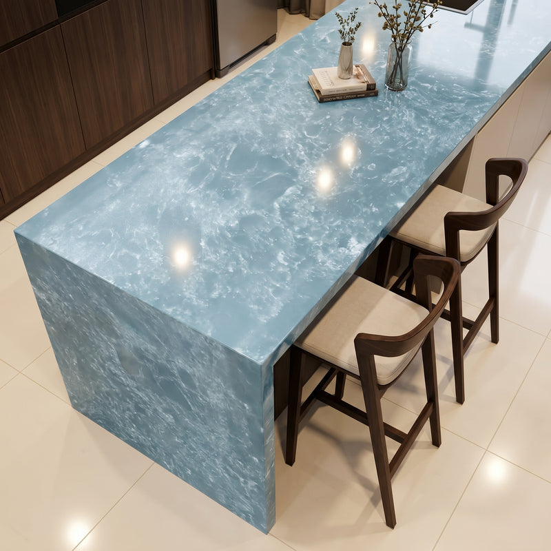 Azure Crest — Backlit Quartz