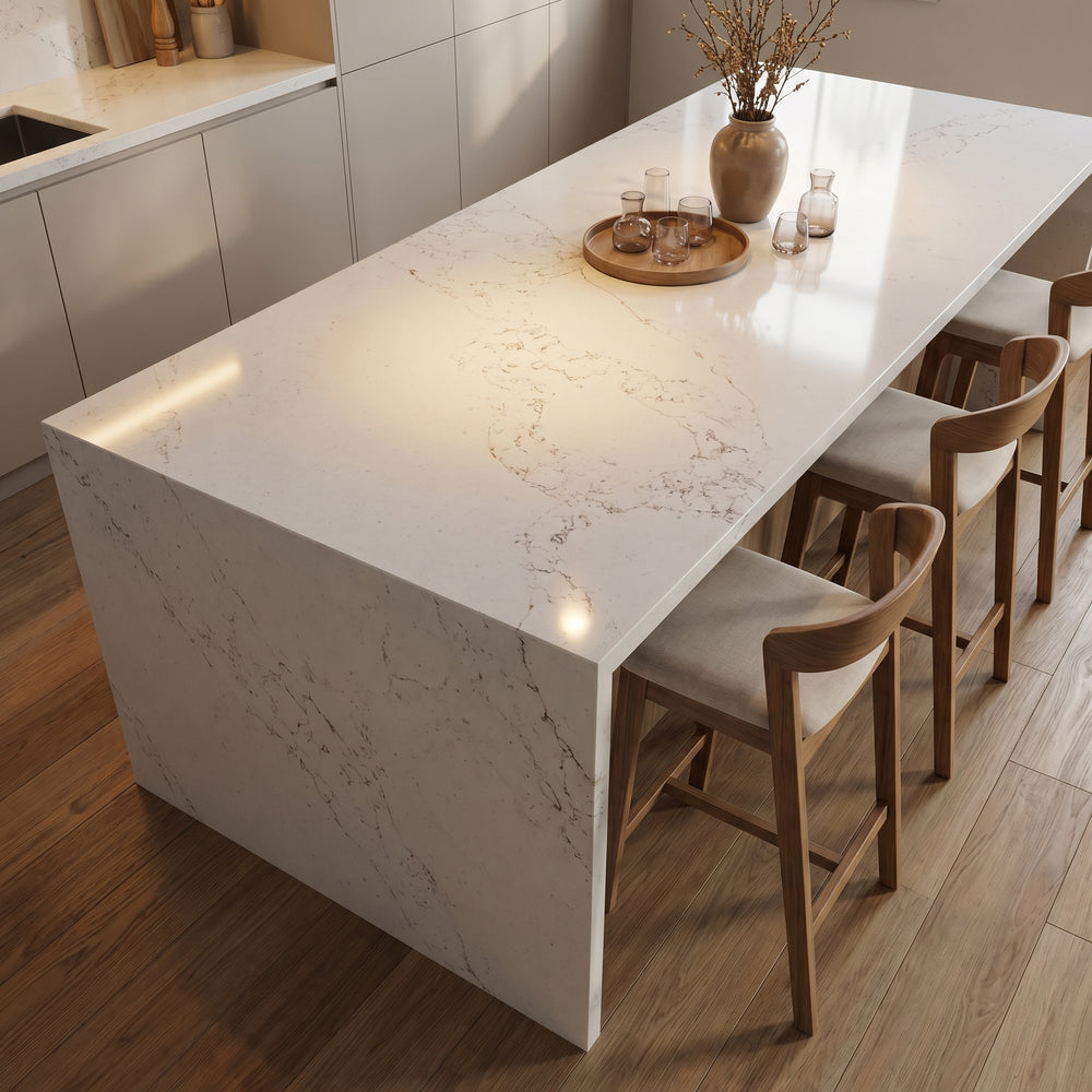 Diamond Veil statement marble quartz detail, Marmo Finish