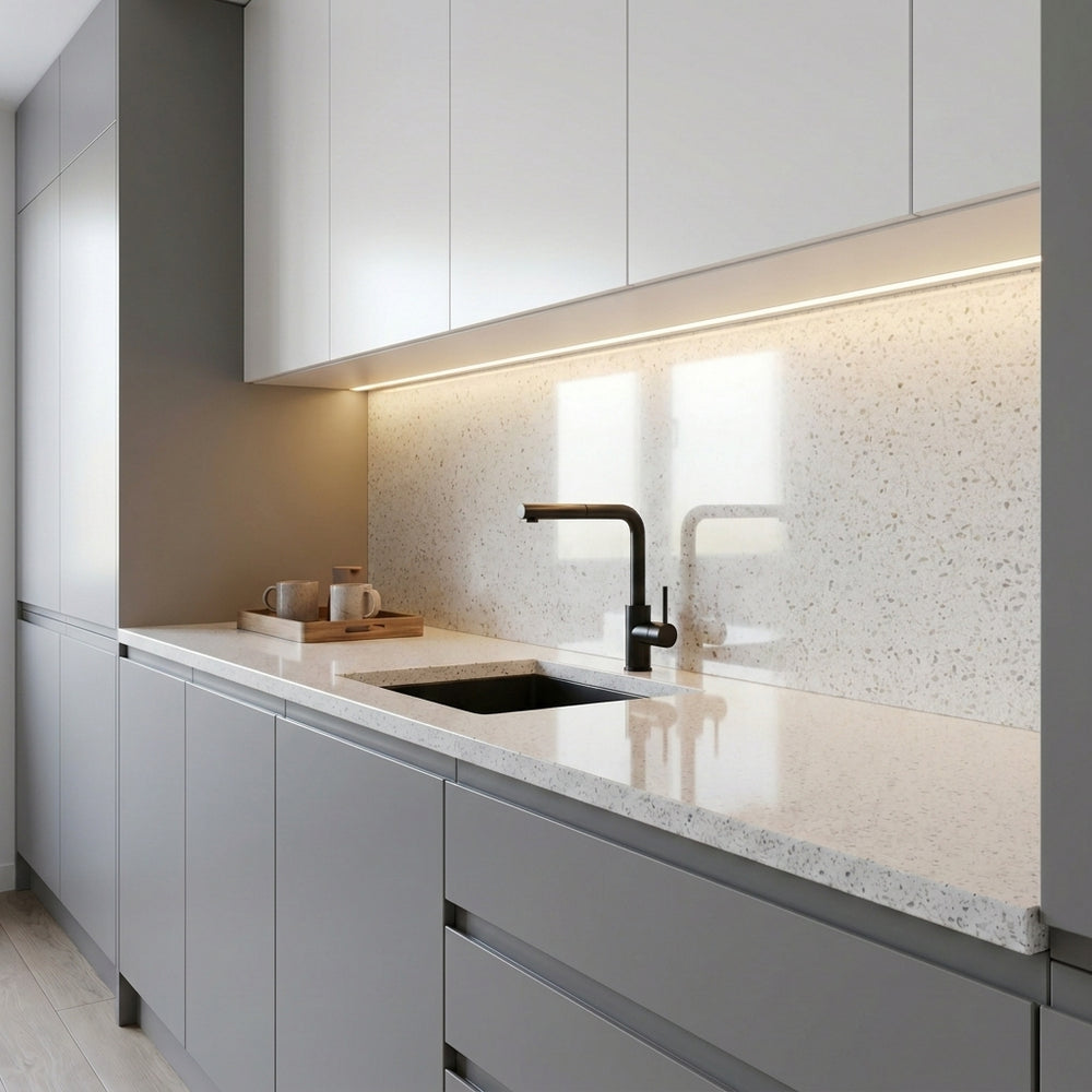 Glacier Grain fine grain quartz detail, Marmo Finish