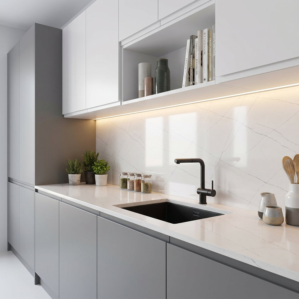 Frost Lattice statement marble quartz detail, Marmo Finish