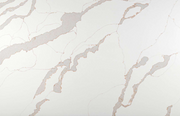 Ivory Crest calacatta quartz slab in white, Marmo Finish