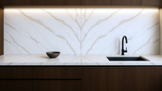 Ivory Crest calacatta quartz detail, Marmo Finish