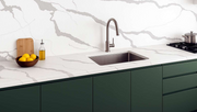 Arctic Ridge calacatta quartz slab in white, Marmo Finish