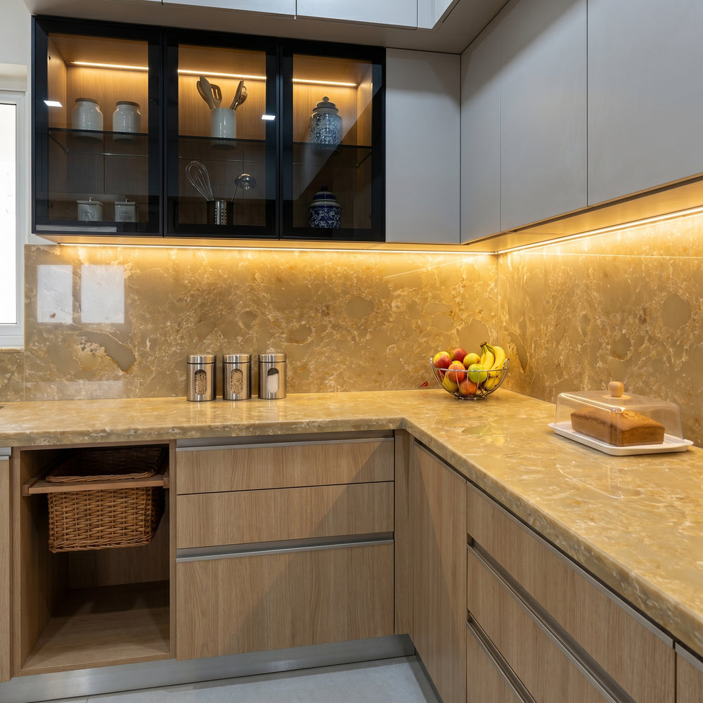 Sienna Gold marble quartz detail, Marmo Finish
